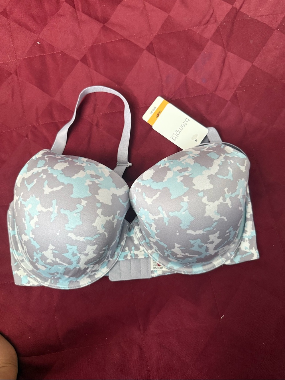 Gray & Light Blue Molded T-Shirt Bra